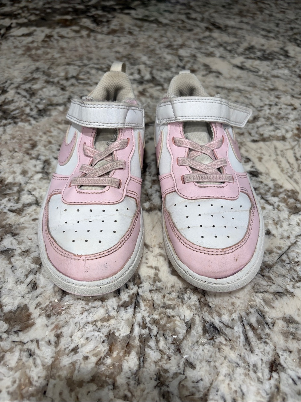 Nike Kids White and Pink Velcro Sneakers
